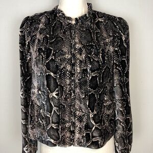 Rebecca Taylor Velvet Snake-Print Jacket